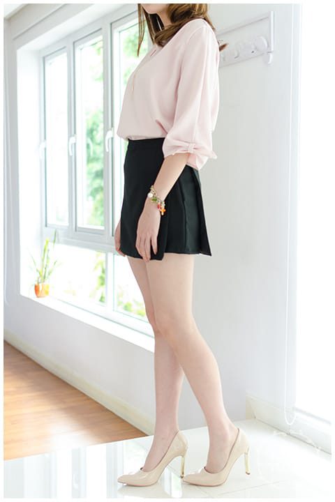 Alternative view of NP016 Skirt Pant – Black