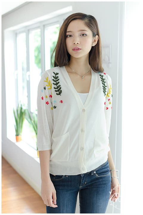 NO010 Ivy Shoulder Light Cardigan – Off-White - Image 5