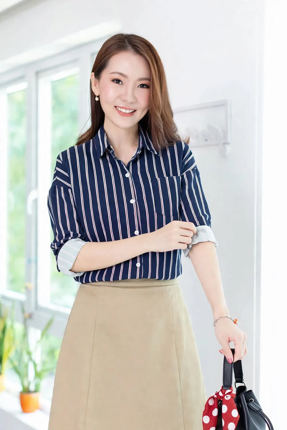 NT270 PJ Striped Shirt – Navy Blue