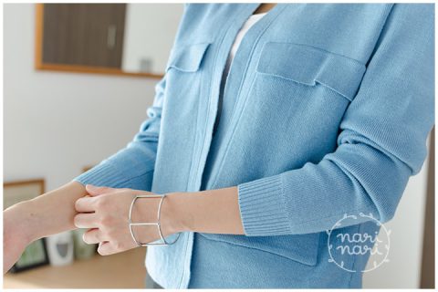 NO016 Pocket Knit Cardigan - Blue - Image 3