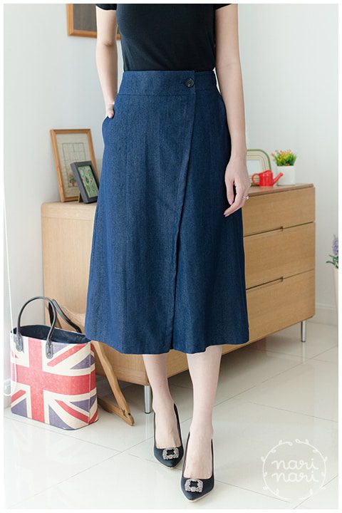 NP022 Denim Skirt Pant – Denim Blue