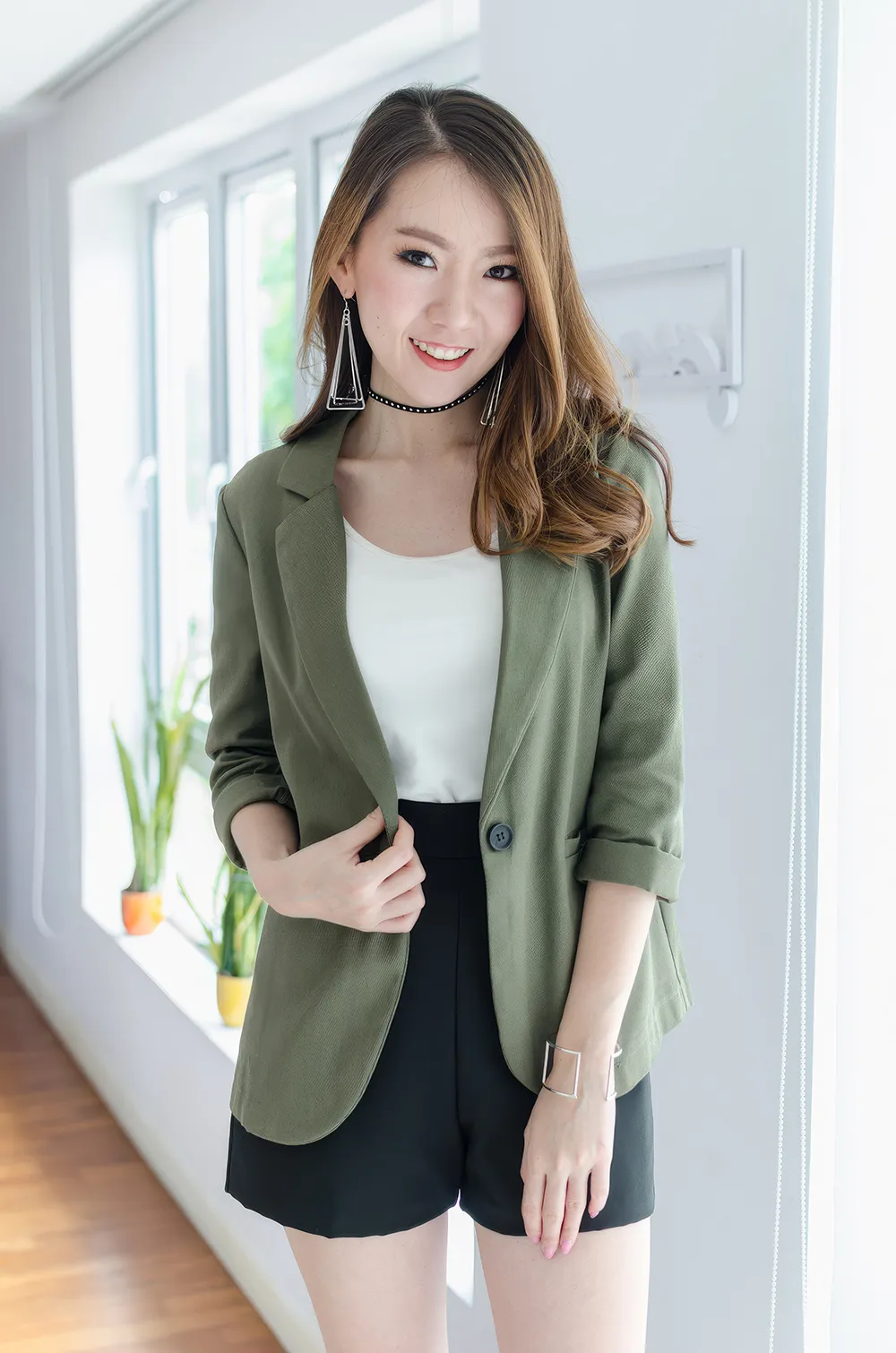 NO025 Smart Casual Blazer – Military Green