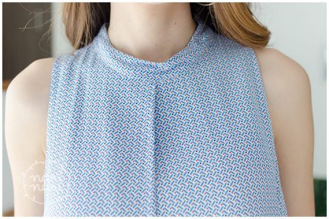 Alternative view of NT811 Weave Sleeveless Top – Blue