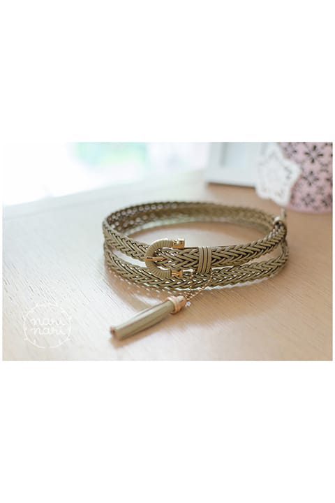 NA005 Leather Plait Belt – Taupe