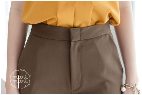 Alternative view of NP042 High-Rise Crop Cigarrette Pants – Dark Brown