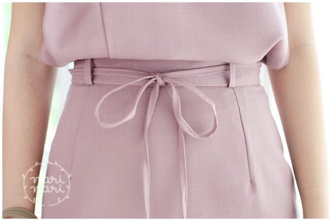 Alternative view of NK041 Cord Short Skirt – Mauve