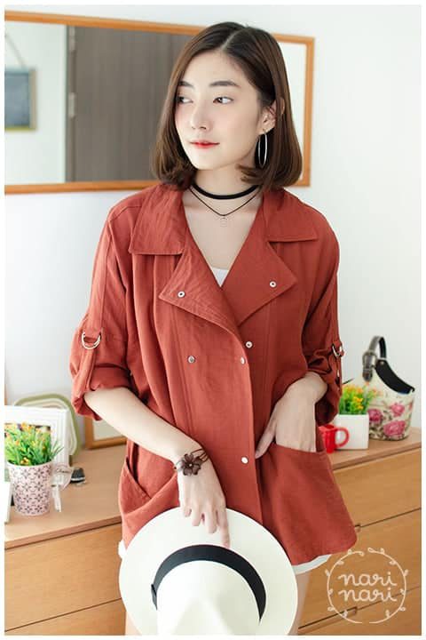NO033 Wide Collar Jacket – Brick