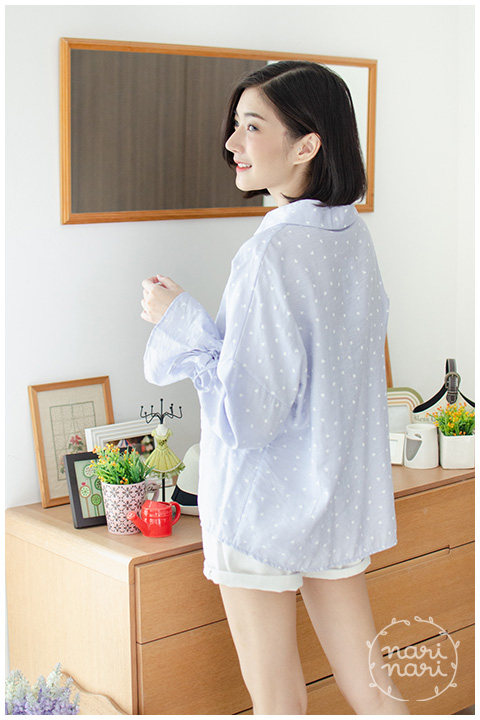 NT1426 Hearty Drawstring Sleeve Blouse – Lavender - Image 8