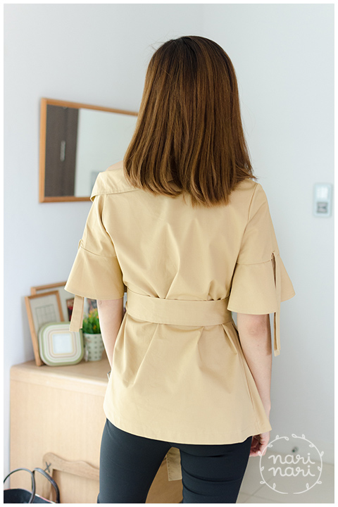 NT211 Off Shoulder Asym Hem Top – Coffee - Image 8