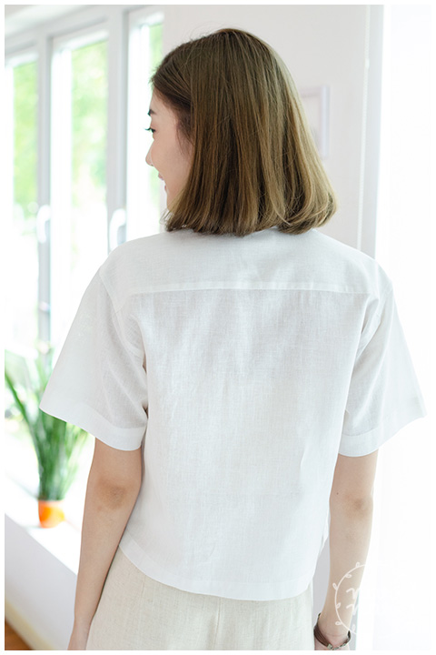 BH001 Linen Crop Top – Off-White - Image 10