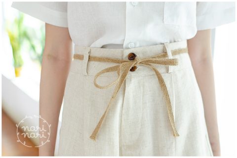 Alternative view of NP055 Weekend Linen Shorts – Cream