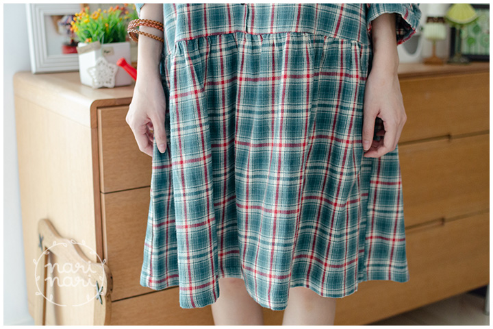 ND200 Flannel Plaid Dress – Green - Image 3