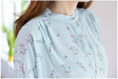 Alternative view of NT1794 Blossom Short Sleeve Shirt – Light Blue