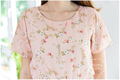 Alternative view of ND246 Camellia Short Sleeve Dress – Light Pink