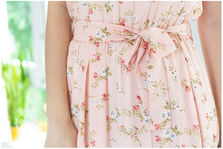 ND246 Camellia Short Sleeve Dress – Light Pink - Image 3