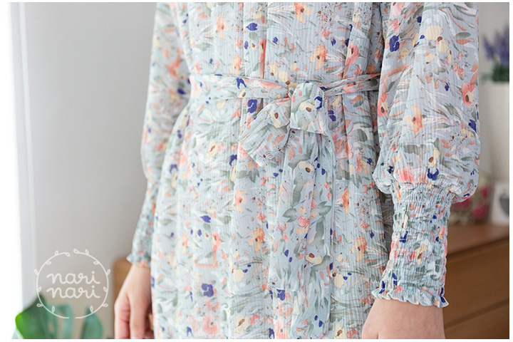 ND247 Totally Pleated Dress – Blue - Image 3