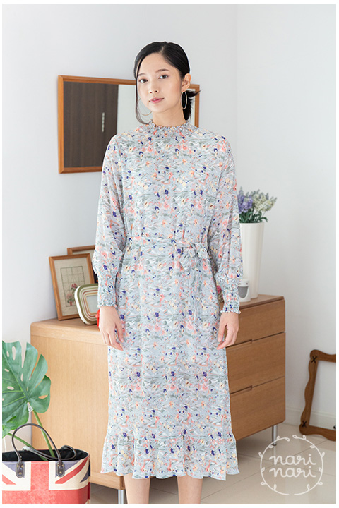 ND247 Totally Pleated Dress – Blue - Image 6