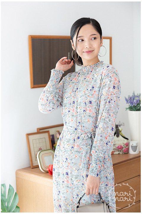 ND247 Totally Pleated Dress – Blue - Image 7