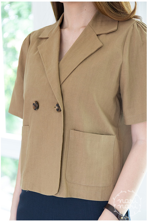 NT1822 Double Pocket Cotton Top – Coffee - Image 3