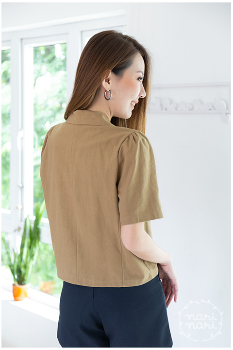 NT1822 Double Pocket Cotton Top – Coffee - Image 7