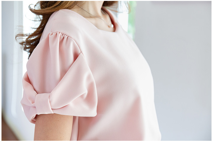 NT1980 Puff Sleeve Candy Blouse – Pink - Image 2