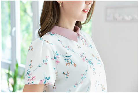 Alternative view of NT1994 Point Collar Wildflower Blouse – Off-White