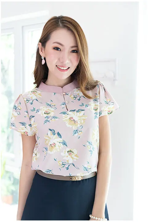 NT2033 Oriental Blossom Blouse – Mint - Image 8