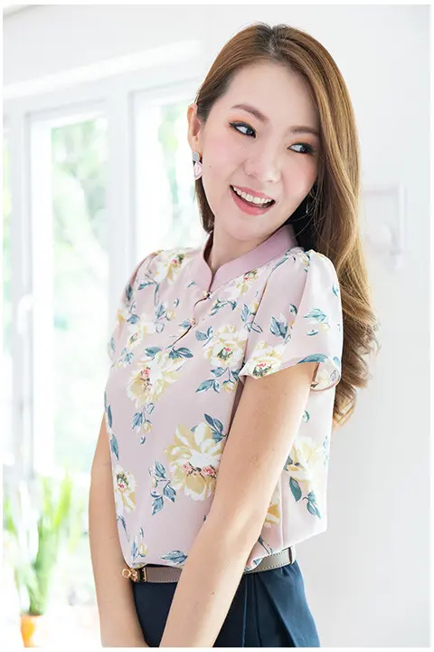 NT2033 Oriental Blossom Blouse – Mint - Image 9