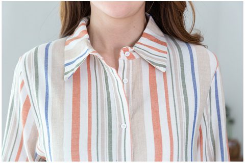 Alternative view of ND271 Stripe Cotton Dress with Strap – Multicolor