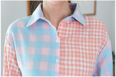 Alternative view of ND273 Cotton Candy Checkered Dress – Pink & Blue