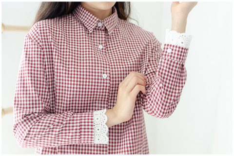Alternative view of ND170 Frilled Hem Checkered Dress - Red