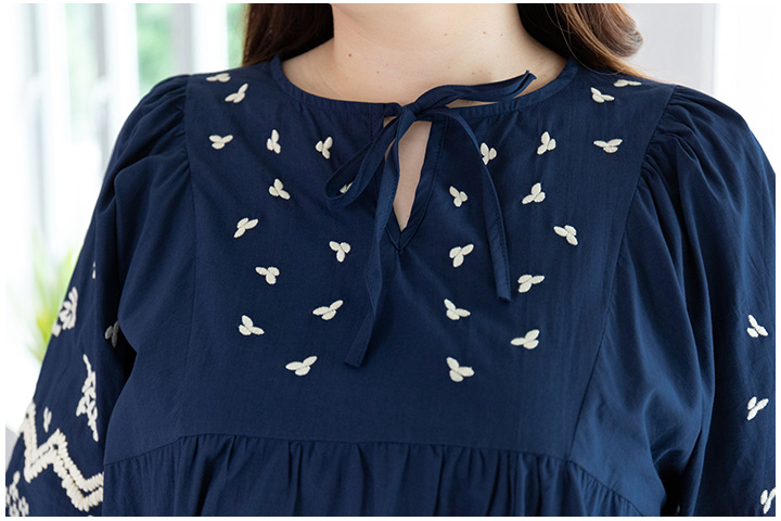 NT1984 Boho Tunic Top – Navy Blue - Image 2