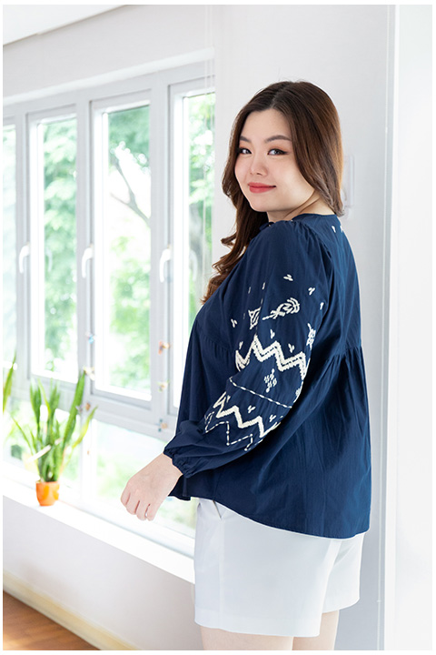 NT1984 Boho Tunic Top – Navy Blue - Image 6