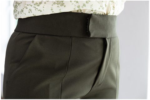 Alternative view of NP082 Cigarette Pants – Dark Olive
