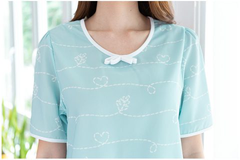 Alternative view of MT1010 Sweet Blouse with Bow Neckline – Mint