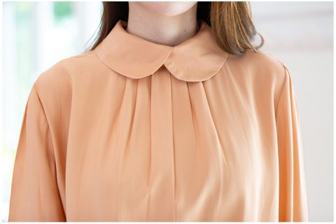 Alternative view of NT2295 Long Sleeve Cotton Blouse – Orange