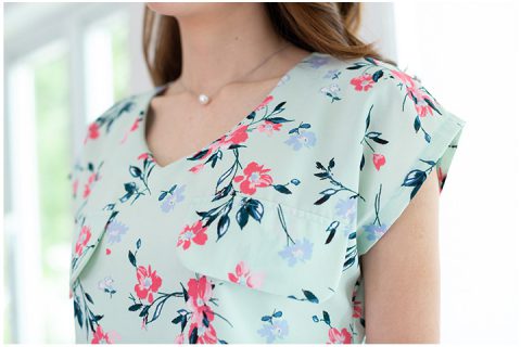 Alternative view of MT1900 Front Flap Sleeveless Blouse – Mint