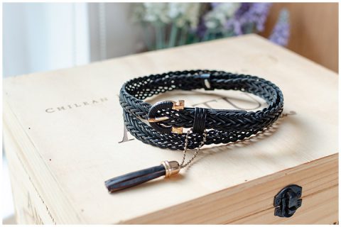 Alternative view of NA005 Leather Plait Belt – Black