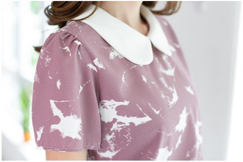 Alternative view of MT0101 Classic Peter Pan Collar Blouse – Purple