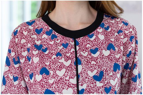 Alternative view of NT2371 Heart to Heart Blouse – Red Wine