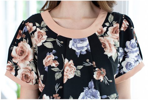 Alternative view of MT1808 Folded Front Rosie Blouse – Black