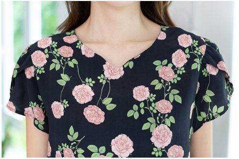 Alternative view of MT0202 Rosie Petal Sleeve Blouse – Black