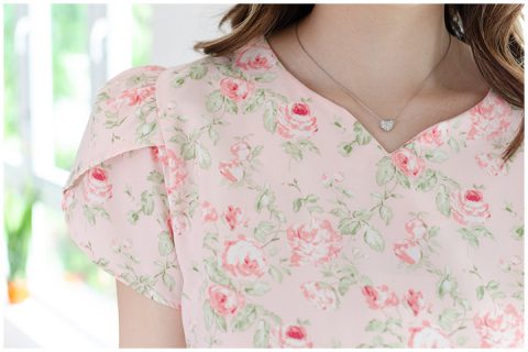 Alternative view of MT0202 Flora Petal Sleeve Blouse – Sweet Pink