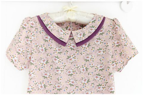 Alternative view of NT2347 Double Collar Flower Blouse – Sugus Pink