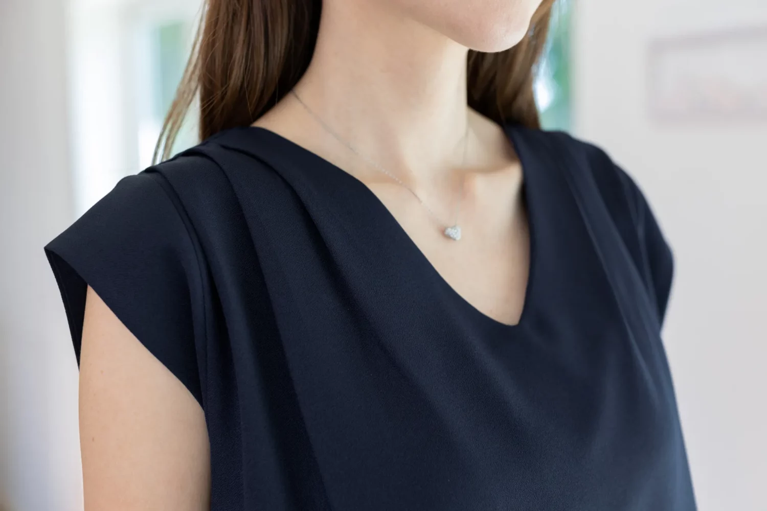 Alternative view of MT3100 Classic Sleeveless Blouse – Dark Navy Blue