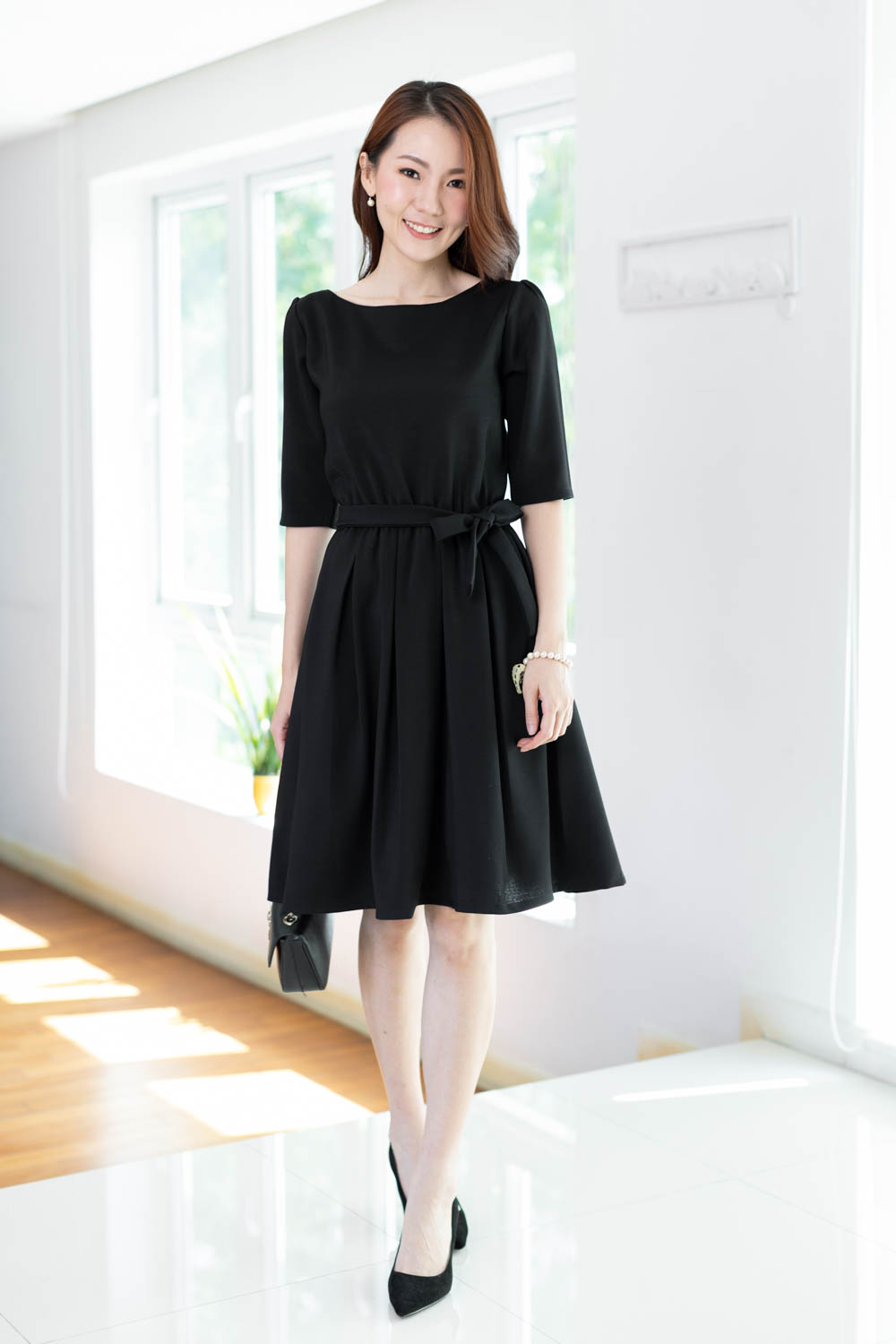 ND282 Audrey Classic Dress – Black