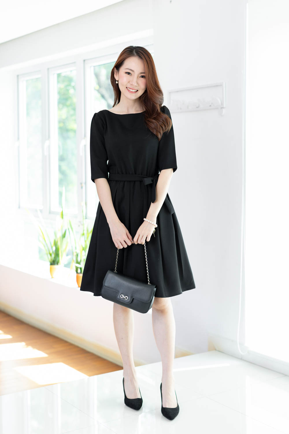 ND282 Audrey Classic Dress – Black - Image 7