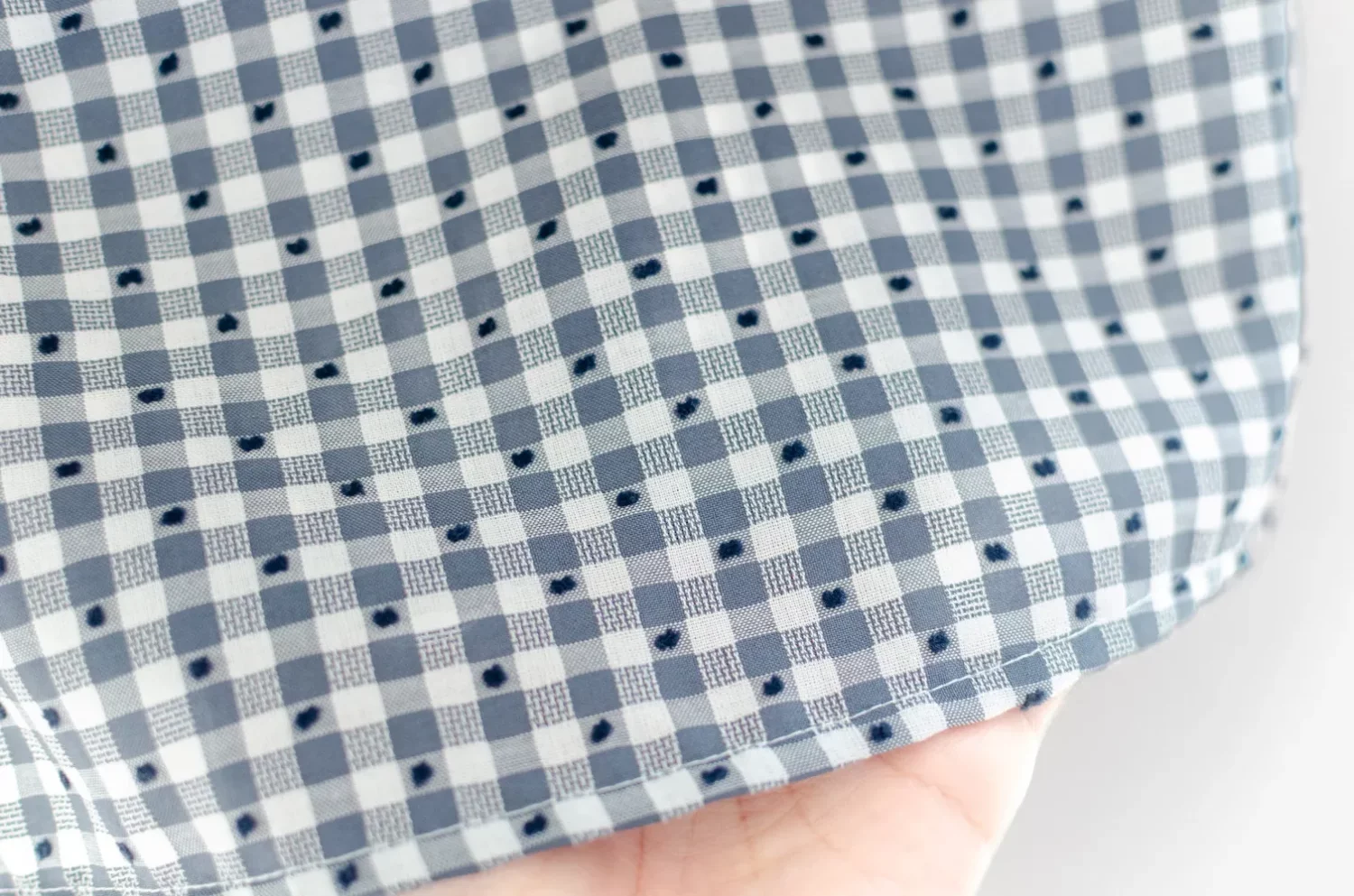 MT5139 Textured Gingham Side Bow Blouse – Grey - Image 4