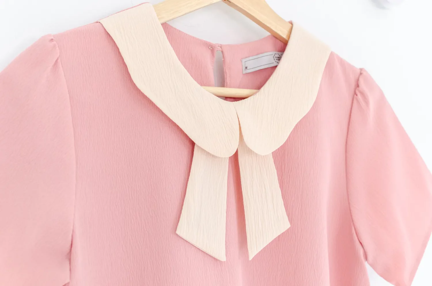 Alternative view of MT4901 Julie Crinkled Collar Blouse – Peach Pink