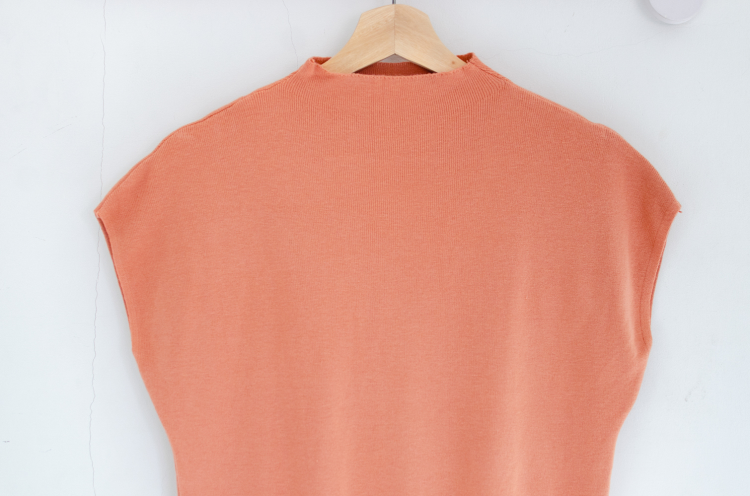 NT1484 High Neck Easy Knit Top – Cantaloupe Orange - Image 2